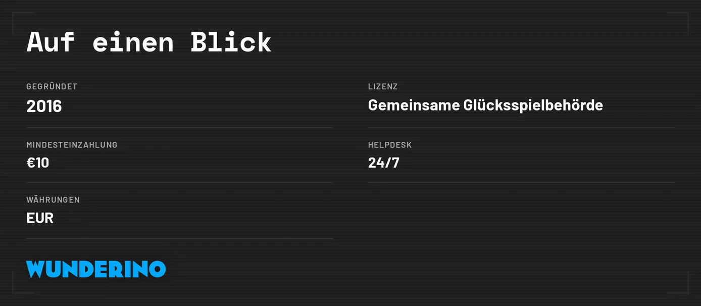 Entdecke Wunderino Casino im Überblick